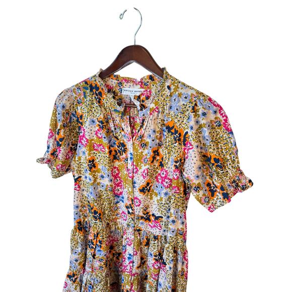 APIECE APART Las Alturas Mini Dress Sz M EUC $345 MSRP Wildflowers Cream Multi - Picture 7 of 11